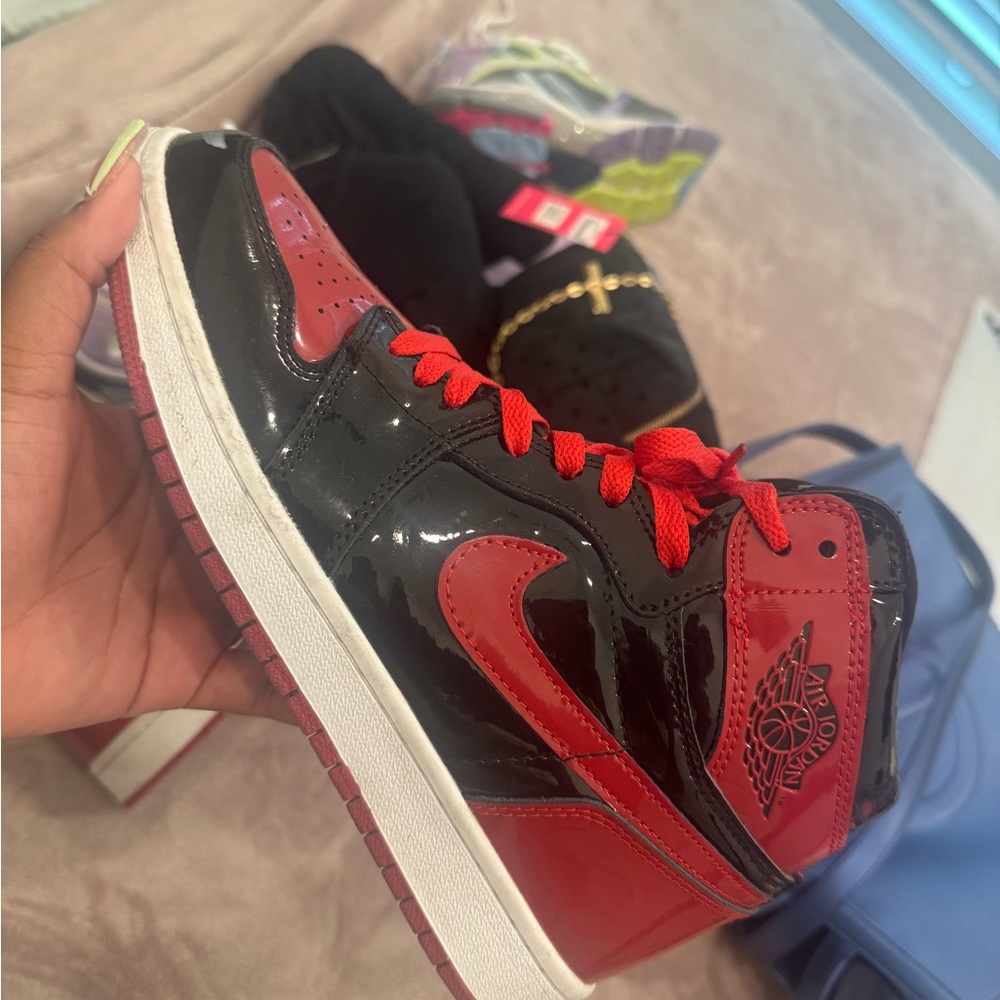 Jordan Red and Black Sneakers